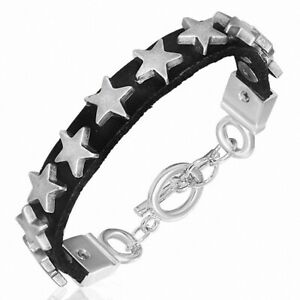 【送料無料】ジュエリー・アクセサリー ブレスレットアバスキュールクワールノワールアベックエトワールbracelet a bascule cuir noir avec etoiles 【送料無料】ジュエリー・アクセサリー ブレスレットアバスキュールクワールノワールアベックエトワールbracelet a bascule cuir noir avec etoiles