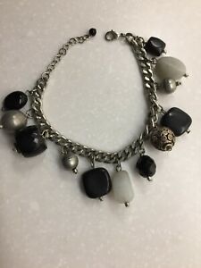 【送料無料】ジュエリー・アクセサリー ポリッシュストーンビーズメタルチャームメタルチャームブレスレットmetal charm bracelet with..