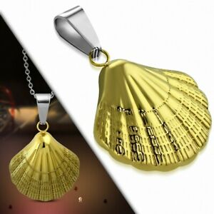 【送料無料】ジュエリー・アクセサリー ペンデンティフエンアシエイオキシダブルドレコキアージュpendentif en acier inoxydable dore coquillage