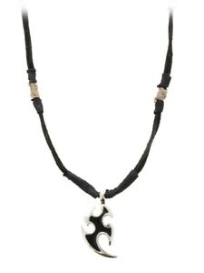 【送料無料】ジュエリー・アクセサリー ロープシンボルfad treasures dogtag simbolo tribale in corda in pelle nero