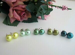 【送料無料】ジュエリー・アクセサリー パールシルバーピンイヤリングミリメートルperle coltivate orecchini a perno argentovarie tonalita di verde 75 85 mm