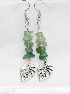 【送料無料】ジュエリー・アクセサリー グリーンアドベンチャーリーフイヤリングジェンマavventurina verde foglia orecchini tropicale gemma cristalli di guarigione(4)