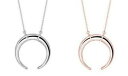 【送料無料】ジュエリー・アクセサリー シルバーピンクハーフサークルムーンペンダントネックレスcollana ciondolo mezzo cerchio luna in rame argentato o rosa