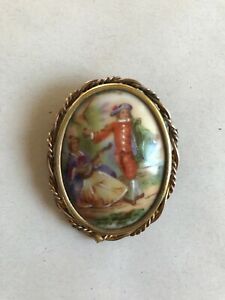 ̵ۥ奨꡼꡼ ֥󥷥̥ݥ륱졼̥ǥ⡼broche ancienne en porcelaine de limoges 45 cm x 45 cm