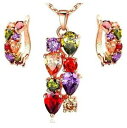 yzWG[EANZT[ [YS[hbL}`J[WRjlbNXCOZbgrose gold plated multicolore zirconi collana e orecchini set