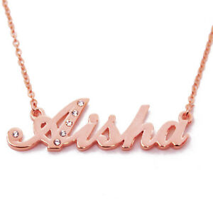 【送料無料】ジュエリー・アクセサリー ネックレスアイシャローズゴールドメッキnome collana aisha 18ct rose gold platedalta qualitaregali per lei
