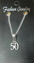 【送料無料】ジュエリー・アクセサリー ペンダントネックレスプレゼントeta numero 50 ciondolo collana 457cm o 61cm 50th compleanno anno regalo(4)