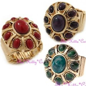 【送料無料】ジュエリー・アクセサリー バロックリージェンシーデコオールドゴールドボヘミアンカクテルリング