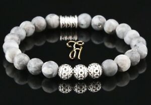 【送料無料】ジュエリー・アクセサリー ラーヴィシットブレスレットブレスレットパールシルバーブレスレットビーズブッダグレーマットlarvikit bracciale bracelet perle bracciale argento beads buddha grigio matt 8