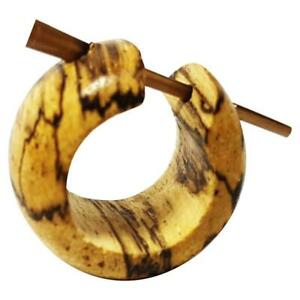 【送料無料】ジュエリー・アクセサリー クレオレンウッドオーガニックピンホーンイヤリングlegno creolen 16mm orecchini corno pin organic