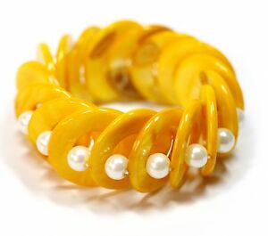 【送料無料】ジュエリー・アクセサリー イエローホワイトエラスティックブレスレットマザーオブパールブレスレットマザーオブパールブレスレットnuovo madreperla bracciale con perle in giallobianco bracciale elastico b(4)