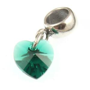 ジュエリー・アクセサリー エメラルドクリスタルハートチャームペンダントスワロフスキーemerald cuore cristallo pendenti charm beadrealizzati con elementi swarovski