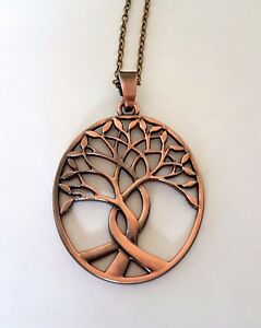 【送料無料】ジュエリー・アクセサリー ボホシックアンティークオーバルペンダントブロンズチェーンgrande albero della vita boho chic ciondolo ovale antico in rame bronzo 20 o 30 catena