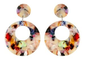 【送料無料】ジュエリー・アクセサリー クリップシルバードロップイヤリングマルチカラーアクリルヘリックスイヤリングorecchini a clipargento goccia orecchini con multi colore acrilicoelica m