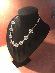 hokushinの【送料無料】ジュエリー・アクセサリー シルバークリスタルビーズネックレスargento e cristallo collana di perlinelunghi 20 in ottime condizioni｜アングル3