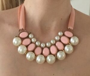 【送料無料】ジュエリー・アクセサリー ステートメントチェーンチェーンパールチェーンネックレスピンクネックレスベージュパールネックレスhamp;m statement catena collana catena perle catena collier rosa beige perl