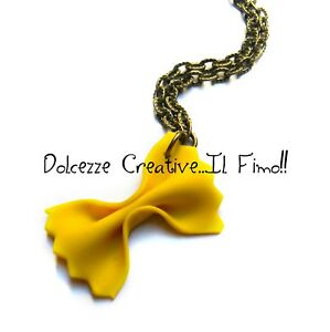 【送料無料】ジュエリー・アクセサリー パスタネックレスフィモセトニトアイデアミニチュアcollana pasta farfalle idea regalo in fimo e cernit miniature kawaii 【送料無料】ジュエリー・アクセサリー パスタネックレスフィモセトニトアイデアミニチュアcollana pasta farfalle idea regalo in fimo e cernit miniature kawaii
