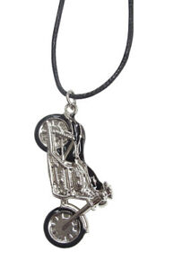 【送料無料】ジュエリー・アクセサリー コリアーペンデンティフモトアルジャンテエノワールアンアシエバイカーcollier pendentif moto argente et noir en acier, biker