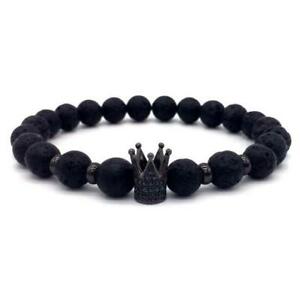 【送料無料】ジュエリー・アクセサリー メンズブラッククラウンブレスレット