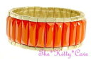 【送料無料】ジュエリー・アクセサリー オレンジシックゴールドバーブレスレットカフarancione brillante chic oro barre geometrica lavorazione dichiarazione bracciale elastico polsino