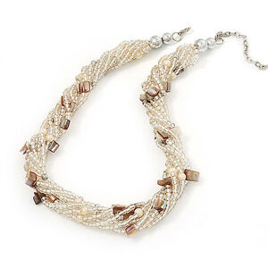 【送料無料】ジュエリー・アクセサリー ストランドアツイストガラスシェルジロコロネックレスビットインシルバー8strand a twisted trasparente vetro amp; shell collana girocollo bits in argento pl 【送料無料】ジュエリー・アクセサリー ストランドアツイストガラスシェルジロコロネックレスビットインシルバー8strand a twisted trasparente vetro amp; shell collana girocollo bits in argento pl