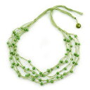 【送料無料】ジュエリー・アクセサリー ロービングライムグリーンウッドビーズネックレスロープコットンroving lime verde legno perline collana corda cotone 80cm lunghezza