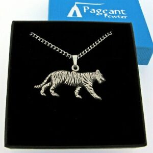 【送料無料】ジュエリー・アクセサリー タイガーシルバーピューターペンダントオンチェーンtiger argento peltro ciondolo su una catena(4)