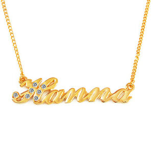 ̵ۥ奨꡼꡼ ͥå쥹ϥʥեɥåcollana con nome hanna 18ct placcato ororealizzati con elementi swarovskiregalo