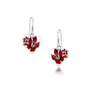 【送料無料】ジュエリー・アクセサリー シルバードロップイヤリングリアルフラワーポピーローズメドハート925 silver drop earrings real flower poppyrose med heart
