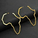 ジュエリー・アクセサリー アフリカマップゴールドフープイヤリングwomens very large 11cm africa map motherland gold hoop earrings