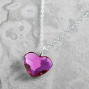 【送料無料】ジュエリー・アクセサリー シルバースターリングネックレススワロフスキーR925 argento sterling collana fucsia piatto cuore cristalli di swarovski R