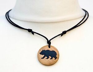 【送料無料】ジュエリー・アクセサリー グリズリーベアネックレスヒグマシルエットペンダントメンズネックレスパパgrizzly bear collana brown bear silhouette ciondolo collana da uomo papa regali