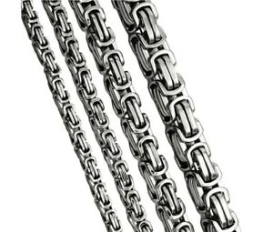 【送料無料】ジュエリー・アクセサリー キングチェーンビザンチンステンレススチールネックレス4567,5810mm catena re, bizantini collana in acciaio inox, fino a 130cm