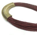 【送料無料】ジュエリー・アクセサリー レッドゴールドマルチストランドビーズネックレストリンred amp; gold multi strand collana di perlinebigiotteria 42cm