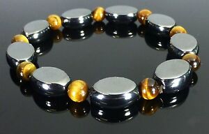hokushinの【送料無料】ジュエリー・アクセサリー ヘマタイトタイガースアイヒーリングブレスレットmagnetico ematite tigers eye braccialetto di guarigione artrite sollievo dal dolore terapia｜アングル3
