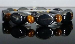 hokushinの【送料無料】ジュエリー・アクセサリー ヘマタイトタイガースアイヒーリングブレスレットmagnetico ematite tigers eye braccialetto di guarigione artrite sollievo dal dolore terapia｜アングル2