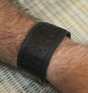 ジュエリー・アクセサリー ブレスレットドフォースアルブレドヴィアンキュワールトレスノワールbracelet de force arbre de vie en cuir veritable tresse noir 40 mmfs91096