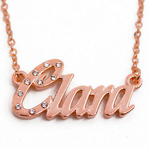 ジュエリー・アクセサリー クララネックレスローズゴールドプレートクリスマスプレゼントnome collana clara 18ct rose gold platedalta qualita regali di natale