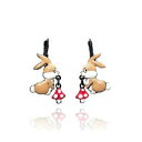 【送料無料】ジュエリー・アクセサリー ウサギイヤリングキノコブラウンlol bijoux orecchini coniglio fungo marrone