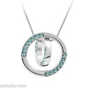 【送料無料】ジュエリー・アクセサリー スワロフスキークリスタルレディースネックレスペンダントcollana donna cristallo swarovski elements ciondolo cerchio celeste a108