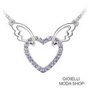 【送料無料】ジュエリー・アクセサリー ハートペンダントクリスタルスワロフスキーネックレスcollana donna con ciondolo cuore crystal swarovski elements g145(4)