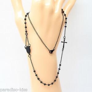 【送料無料】ジュエリー・アクセサリー ロザリオジロコロアッシオダドナメンズネックレスcollana rosario girocollo acciaio da donna uomo 48cm colnero ag53