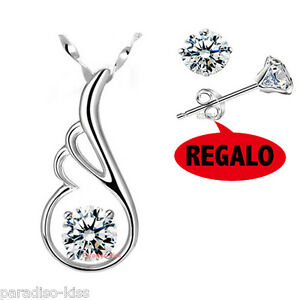 【送料無料】ジュエリー・アクセサリー ネックレスイヤリングウーマンストラスペンダントホワイトエールcollana orecchini donna strass ciondolo ale bianco a130