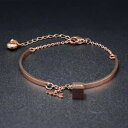 yzWG[EANZT[ uXbgL[uXeXS[hsNA[Pbgbracciale donna cubo amore love in acciaio inox oro rosa lucidato armkette