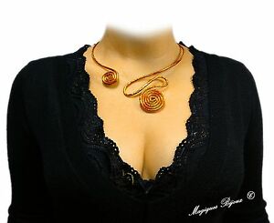 【送料無料】ジュエリー・アクセサリー リジッドエトルリアケルトスレーブネックレスリジッドスレーブカラーネックレスゴールド
