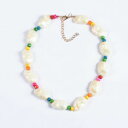 【送料無料】ジュエリー・アクセサリー コリアードレコートモティフパールバロックブランヴェルトローズcollier dore court motif perle ...