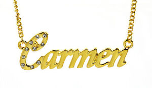 【送料無料】ジュエリー・アクセサリー ゴールドメッキネックレスカルメンカスタムファッションデザイナークリスタル18k oro placcato collana con nome carmencustom moda designer regalo cristallo