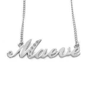 【送料無料】ジュエリー・アクセサリー ネックレスメイブホワイトゴールドメッキパーソナライズnome collana maeve 18 kt bianco placcato oropersonalizzato