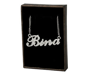 【送料無料】ジュエリー・アクセサリー ネックレススワロフスキーホワイトゴールドメッキcollana con nome bina 18ct bianco oro placcatorealizzati con elementi swarovski