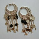 【送料無料】ジュエリー・アクセサリー ジプシーディスコタッセゴールドフープイヤリングorecchini cerchi oro con nappe gypsy disco